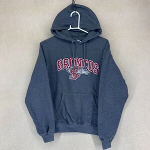 Champion Eco Fleece Broncos Hoodie‎ Gray Hooded Sweatshirt Size S